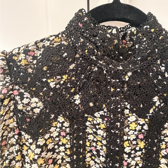 Topshop crochet detail and floral print minidress - Picture 3 of 8